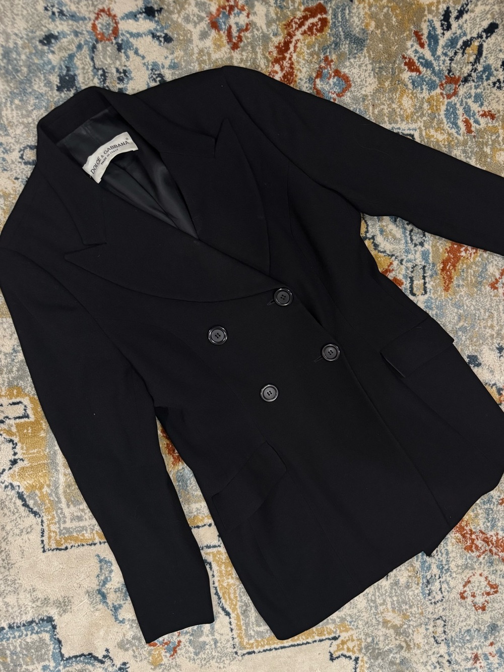 Dolce & Gabbana Black Double-Breasted Blazer - Picture 2 of 3